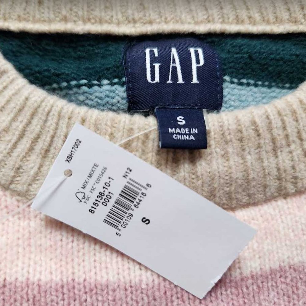 New women's Gap happy stripe CashSoft crewneck colorful stripe sweater - Picture 5 of 11